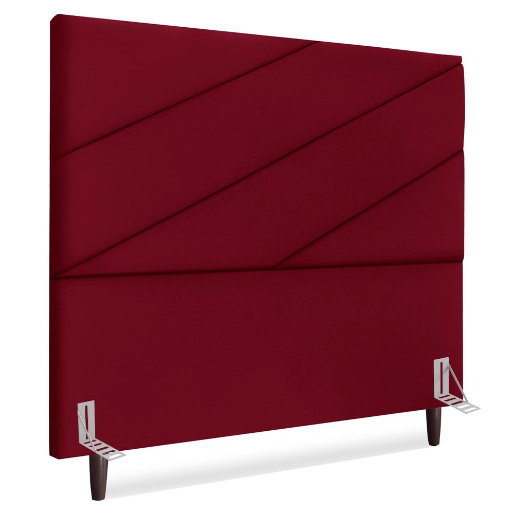 Cabeceira Casal 140 Cm Com Frame Cristal Suede Vinho Artte