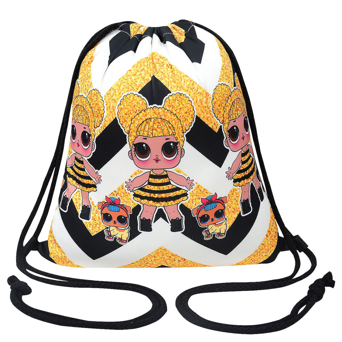 Mochila Com Cordão Surprises Anime Sports Gym Bag 35x31cm