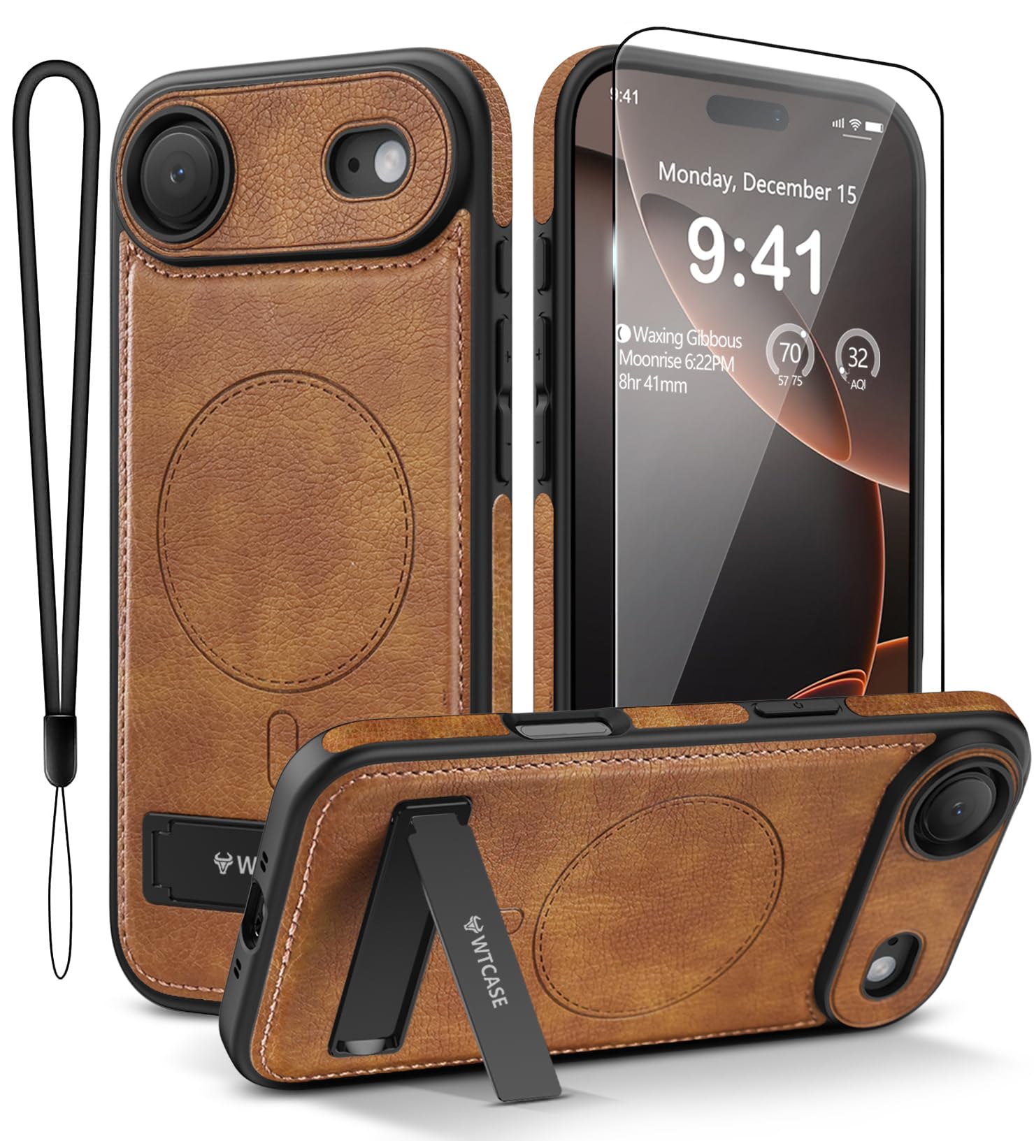 Capa De Telefone Wtcase De Couro Magnético Com Suporte Para Iphone Air