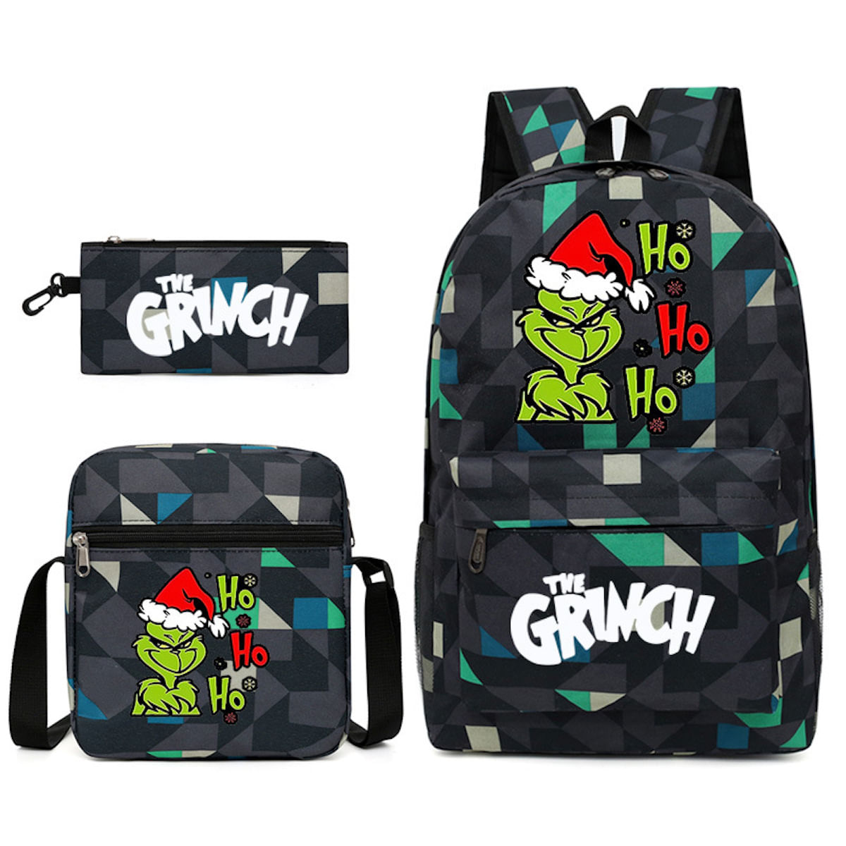 Conjunto De Mochilas Escolares Christmas Grinchs, 3 Unidades Para Crianças
