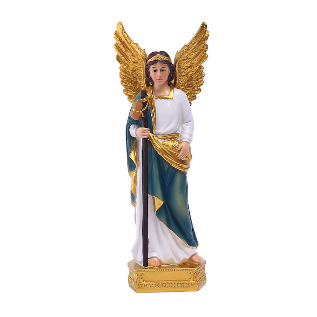 Escultura Flor Religiosa San Raphael Angel Resin 23cm