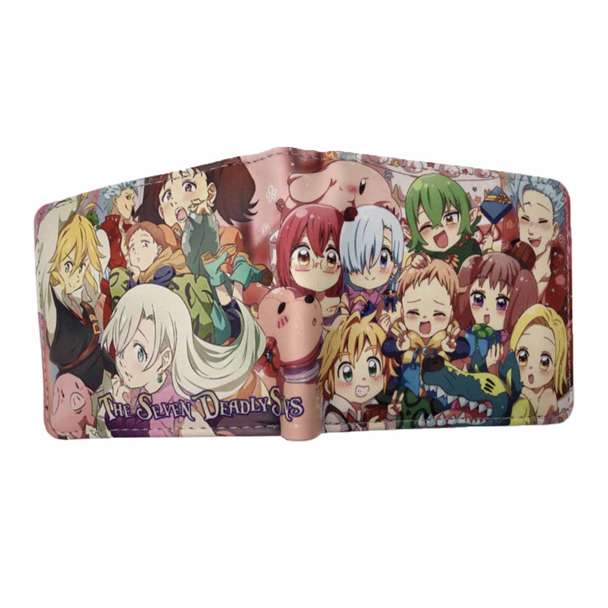 Carteira Seven Deadly Sins Anime Characters Slim Bifold Pu