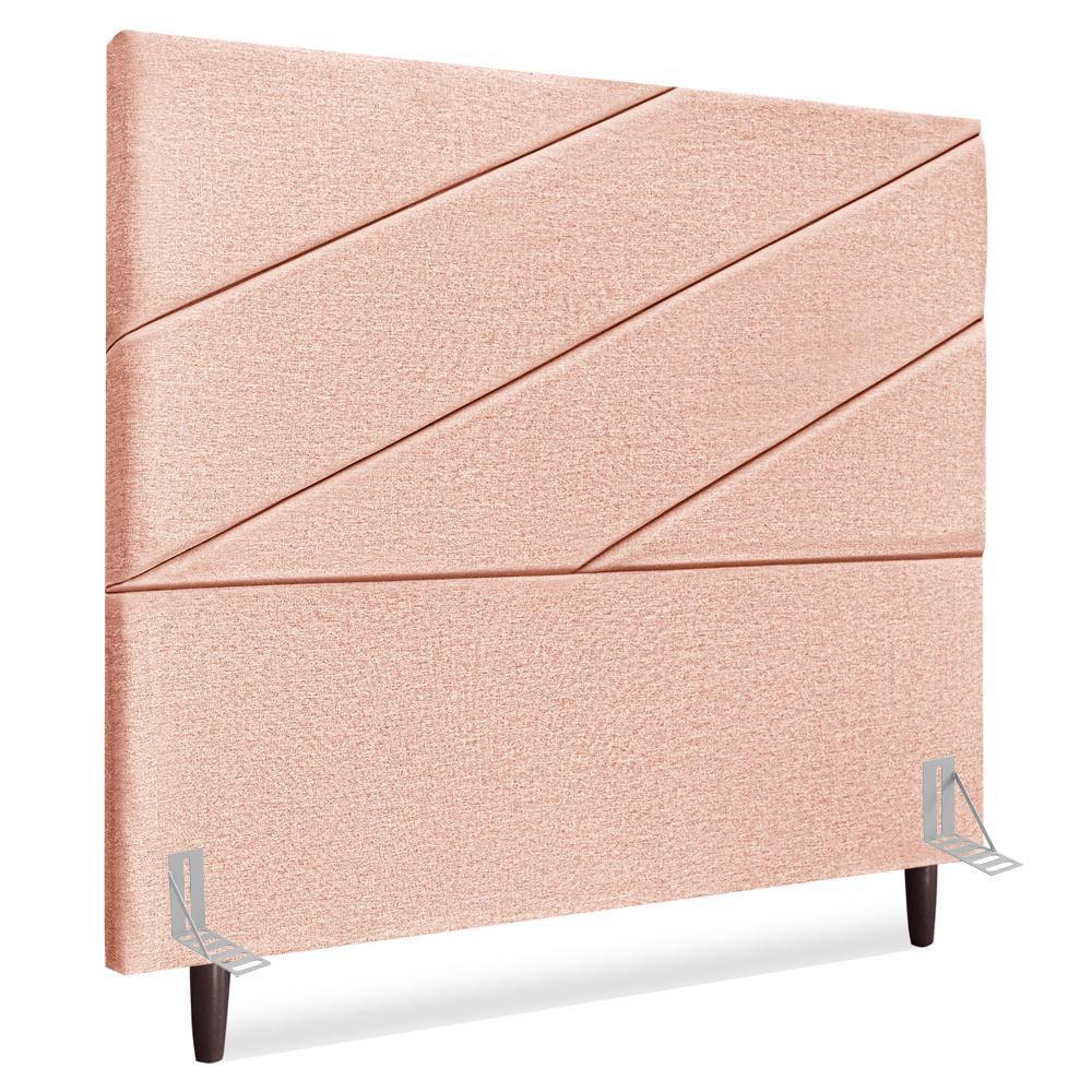 Cabeceira Casal 140 Cm Com Frame Cristal Linho Rose Artte
