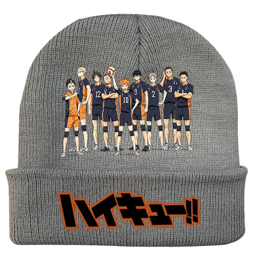 Chapéu De Malha Haikyuus Anime Winter Beanie Slouch Hat Soft