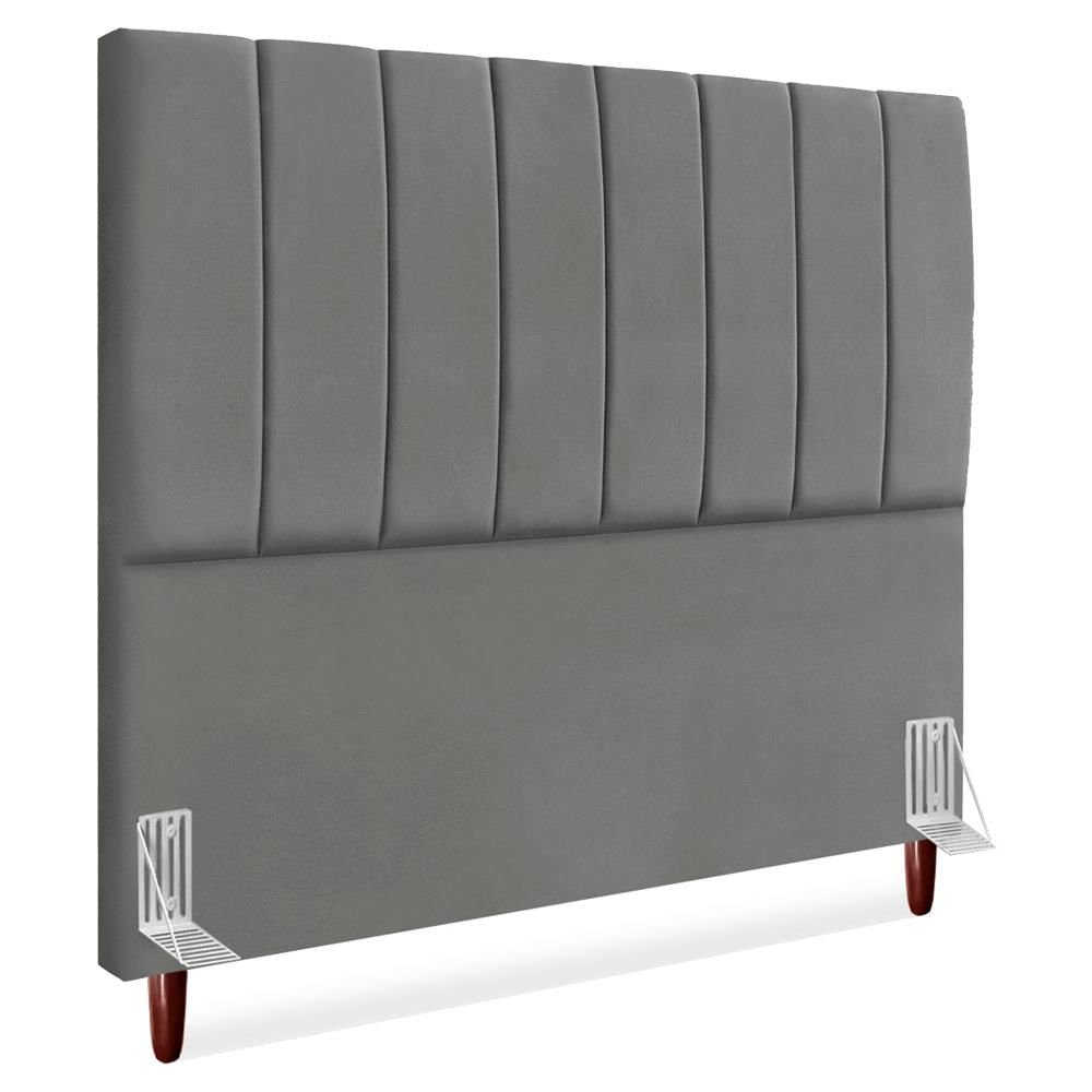 Cabeceira Casal 140 Cm Com Frame Carla Suede Cinza Artte