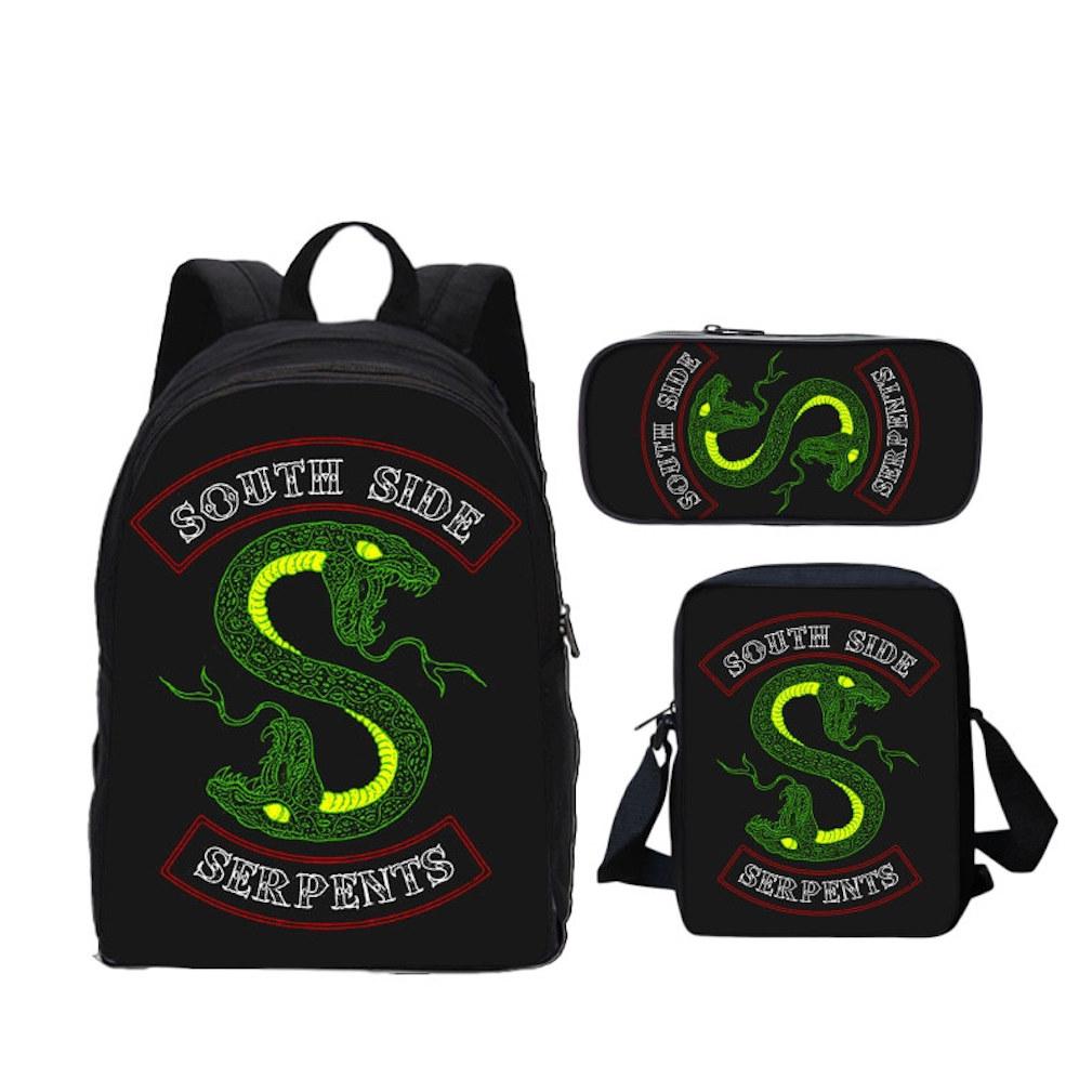 Conjunto De Mochilas Escolares Riverdales Anime, Mochila Impermeável De Nylon