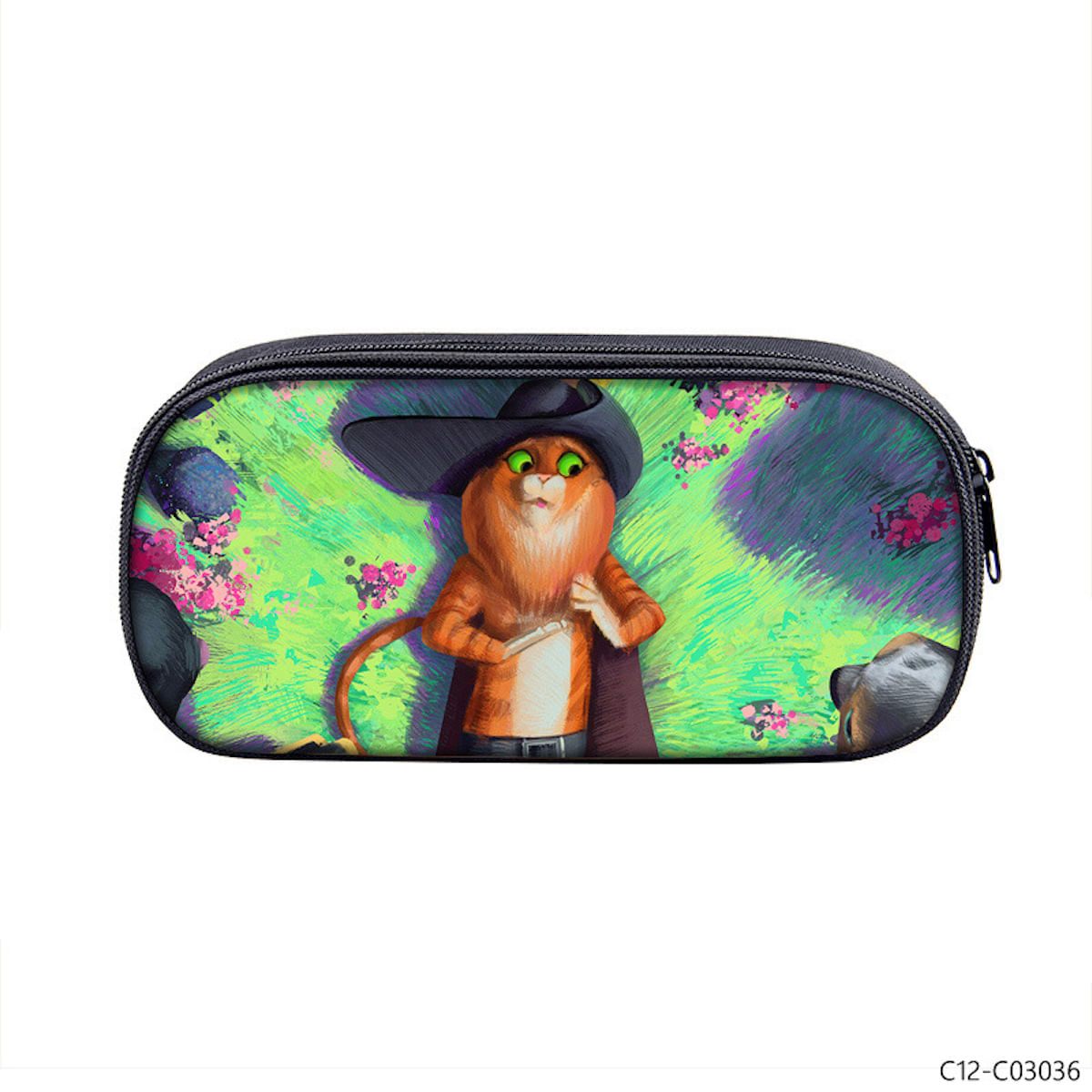 Bolsa De Lápis Puss In Boots Anime Big Capacity Oxford 20x5x10cm