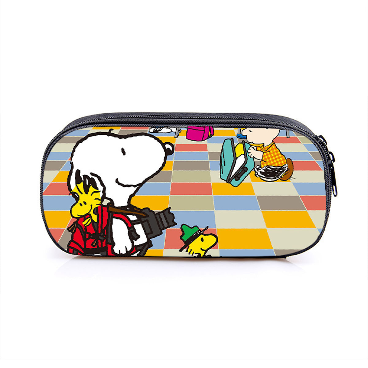 Bolsa De Lápis Snoopys Anime Pencil Box De Poliéster De Grande Capacidade