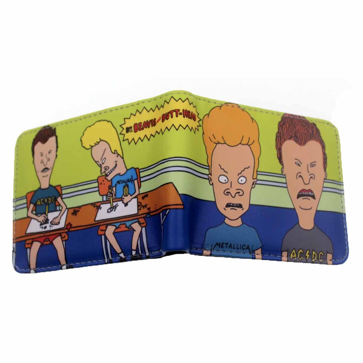 Carteira Beavis Butt Heads Anime Characters Slim Bifold Pu