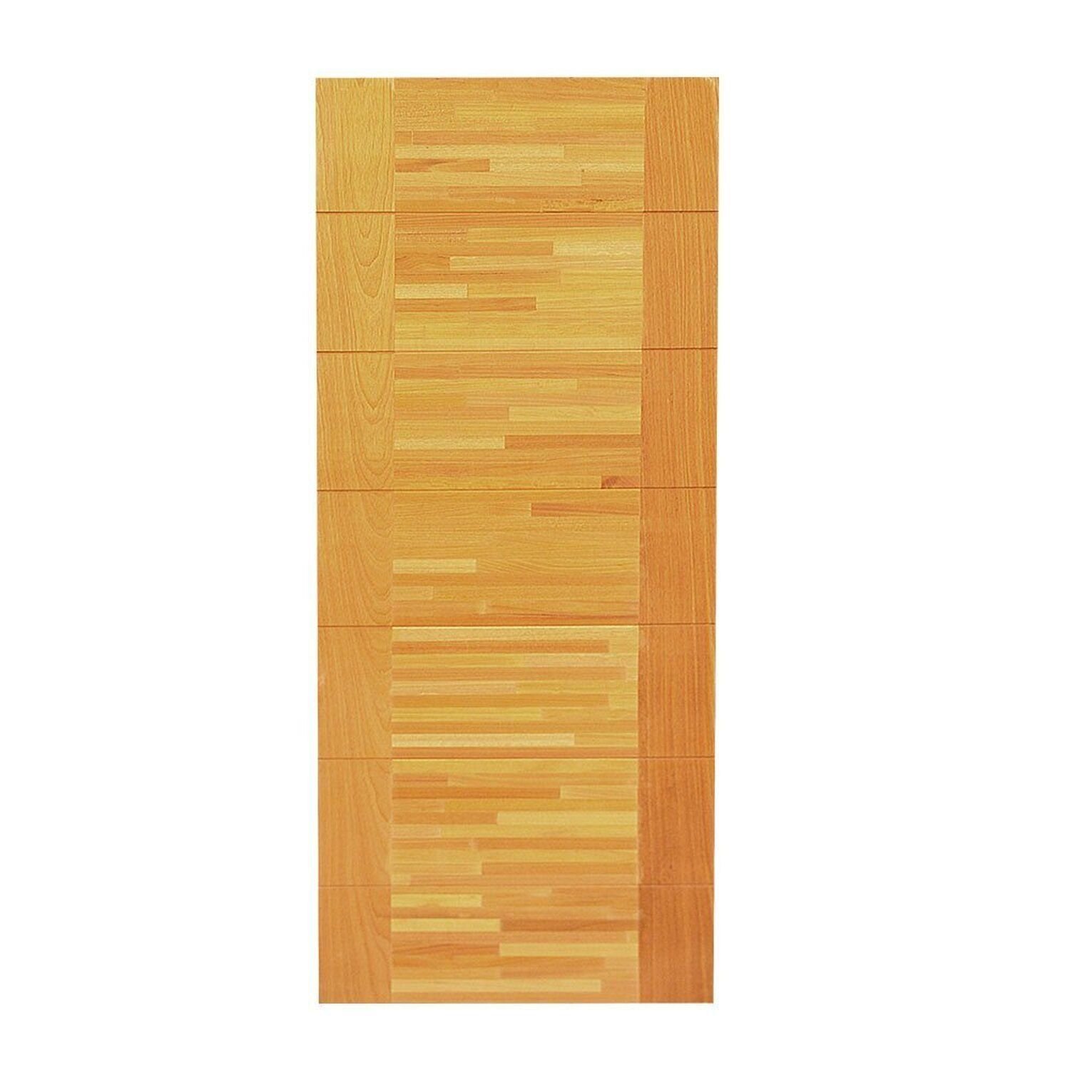 Porta De Madeira Maciça Tauari 210x90x3,3 Parquet Horizontal Jomadi Natural
