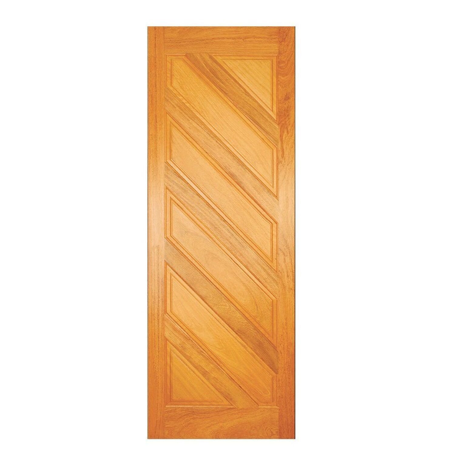 Porta De Madeira Maciça Tauari 210x92x3,3 Almofadas Diagonais Jomadi Natural