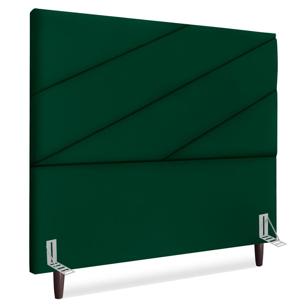 Cabeceira Casal 140 Cm Com Frame Cristal Suede Verde Artte