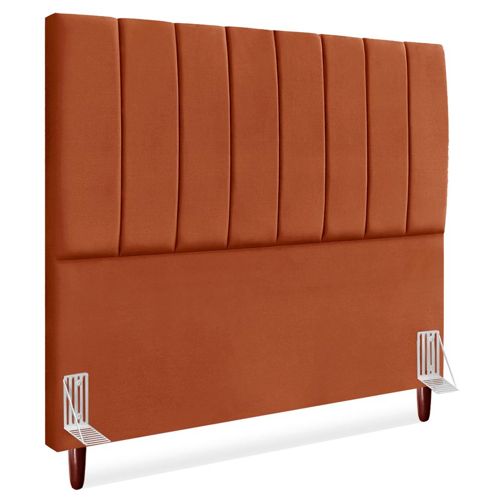 Cabeceira Casal 140 Cm Com Frame Carla Suede Terracota Artte