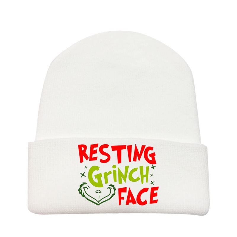 Chapéu De Malha Restings Grinchs Faces Anime Winter Beanie