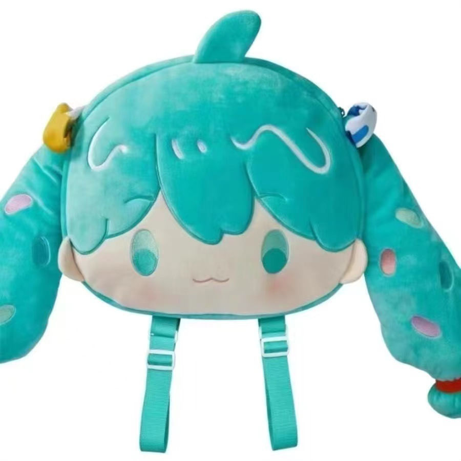 Bolsa Mensageiro De Pelúcia Hatsune Miku Anime 62x56cm No Ombro