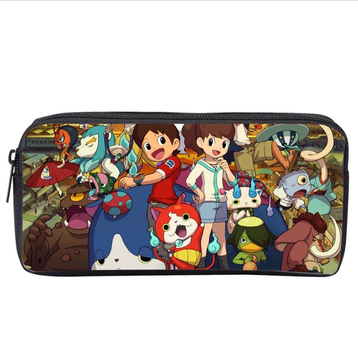 Caixa De Lápis Yokais Watch Bolsa De Papelaria De Grande Capacidade