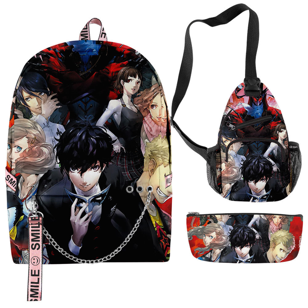 Conjunto De Mochilas Personas Amamiyas Rens Anime School 3 Unidades