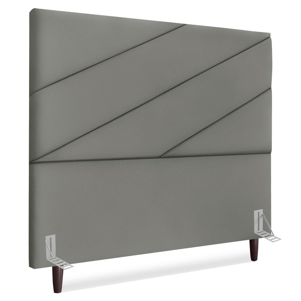 Cabeceira Queen 160 Cm Com Frame Cristal Suede Cinza Artte