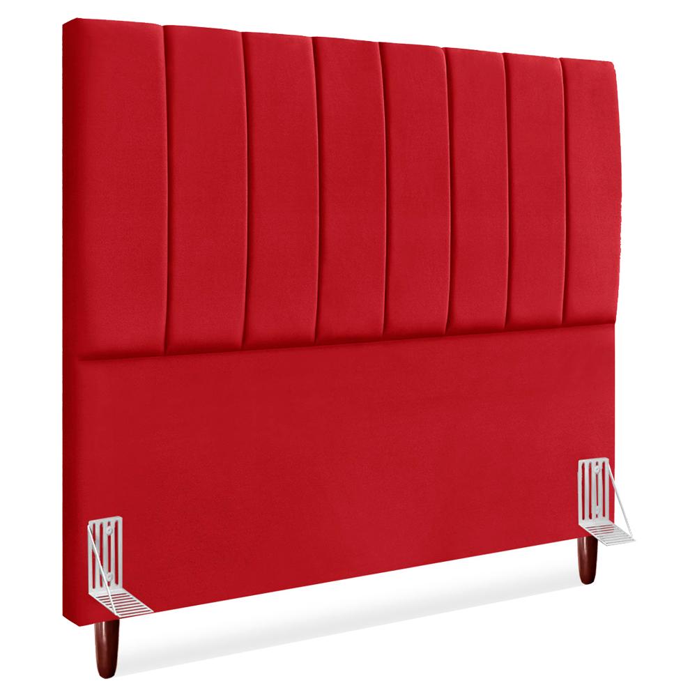 Cabeceira Casal 140 Cm Com Frame Carla Suede Vermelho Artte