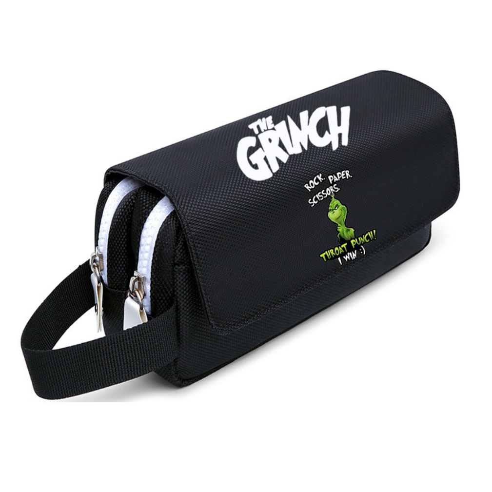 Estojo Para Lápis Grinch Cartoon Anime De Poliéster De Grande Capacidade