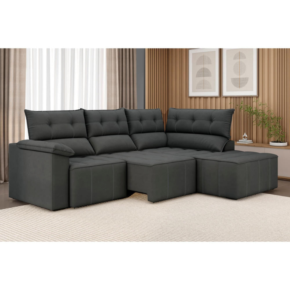 Sofá De Canto 5 Lugares Luizzi Santorini 230cm Retrátil