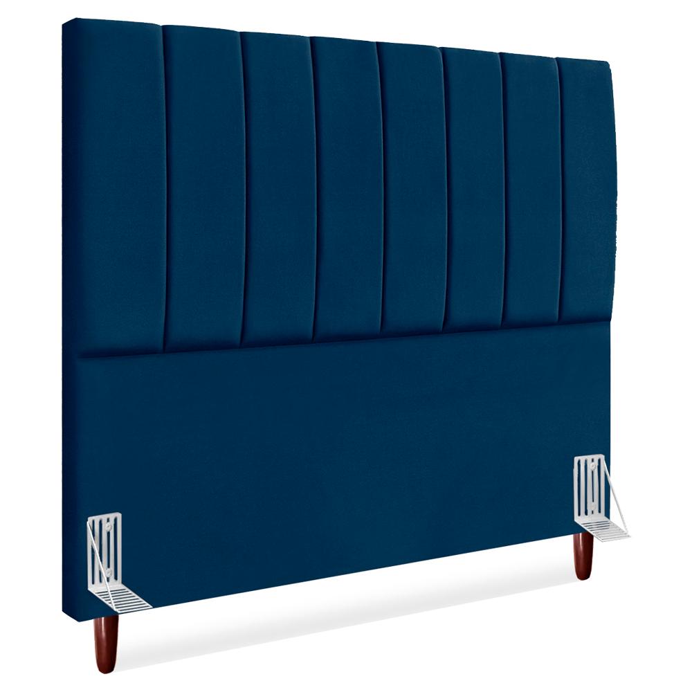 Cabeceira Queen 160 Cm Com Frame Carla Suede Azul Marinho Artte