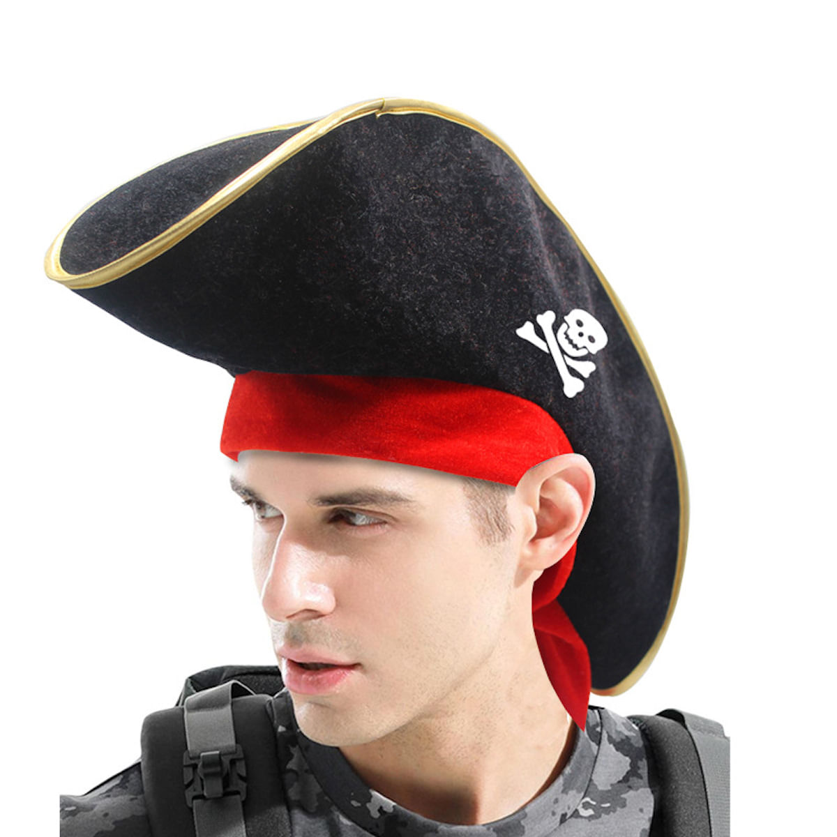 Chapéu Party Pirate Pirates Of Caribbean Captain Hat Red