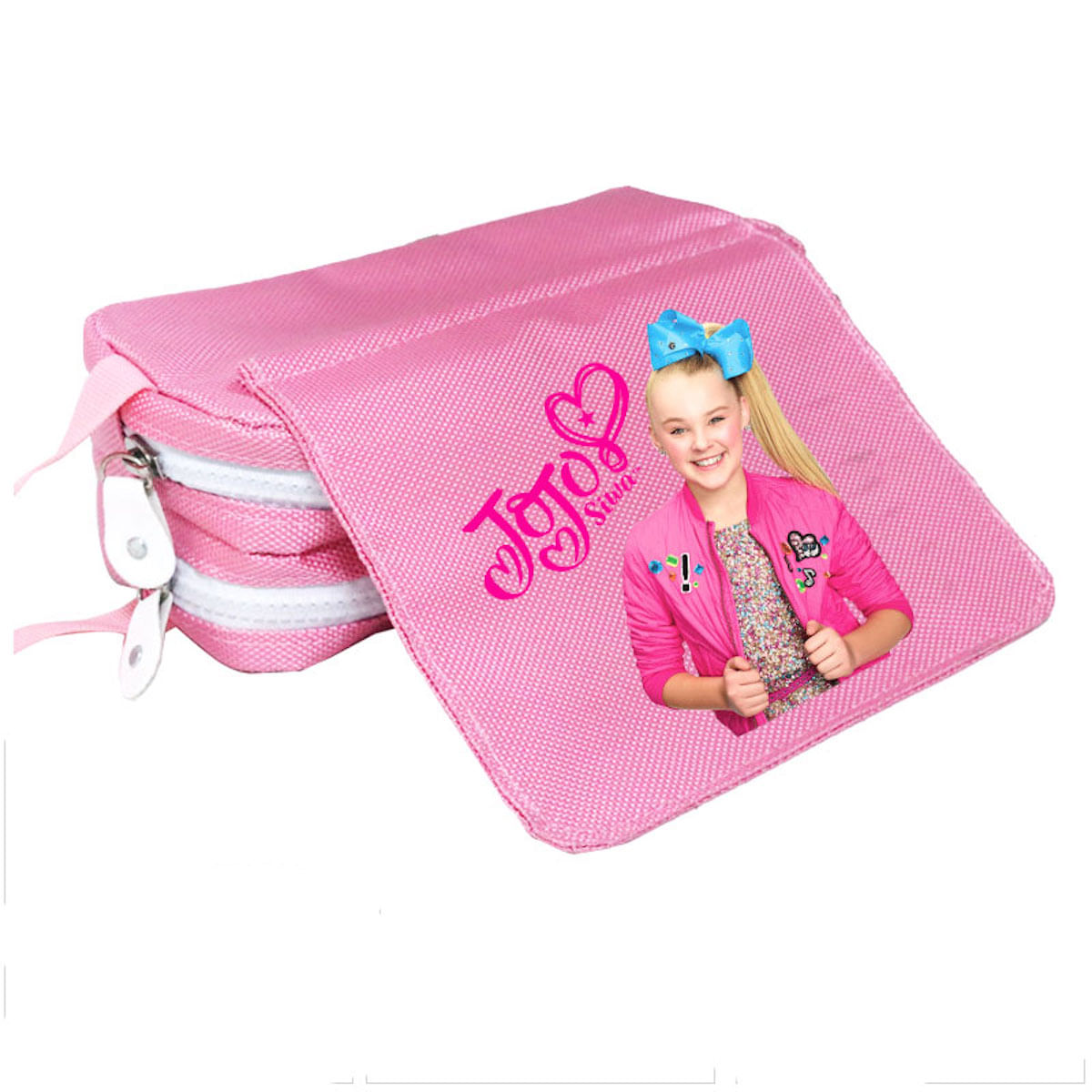 Caixa De Lápis Jojos Siwas Pink Big Capacity Oxford 21x6x9cm