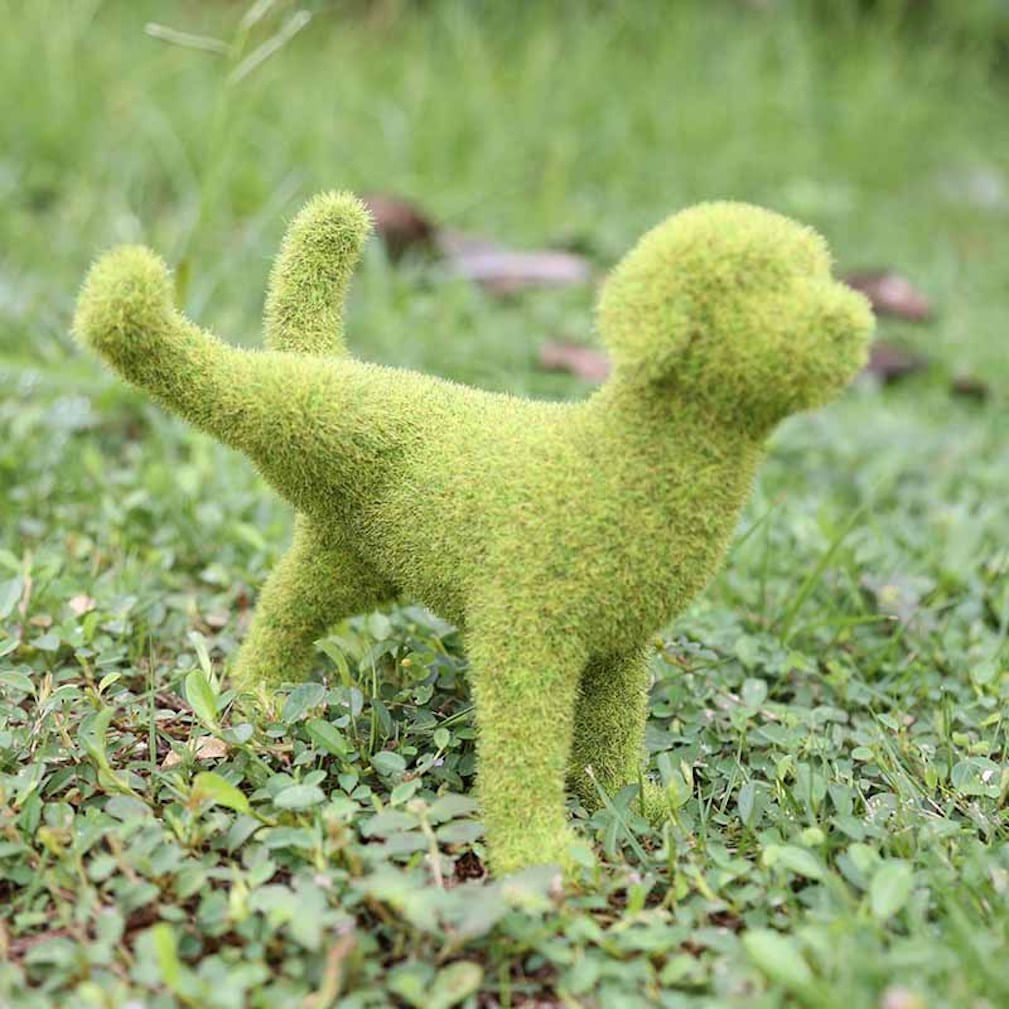 Estatueta Escultura Em Flocking Puppy Outdoor Courtyard Grass