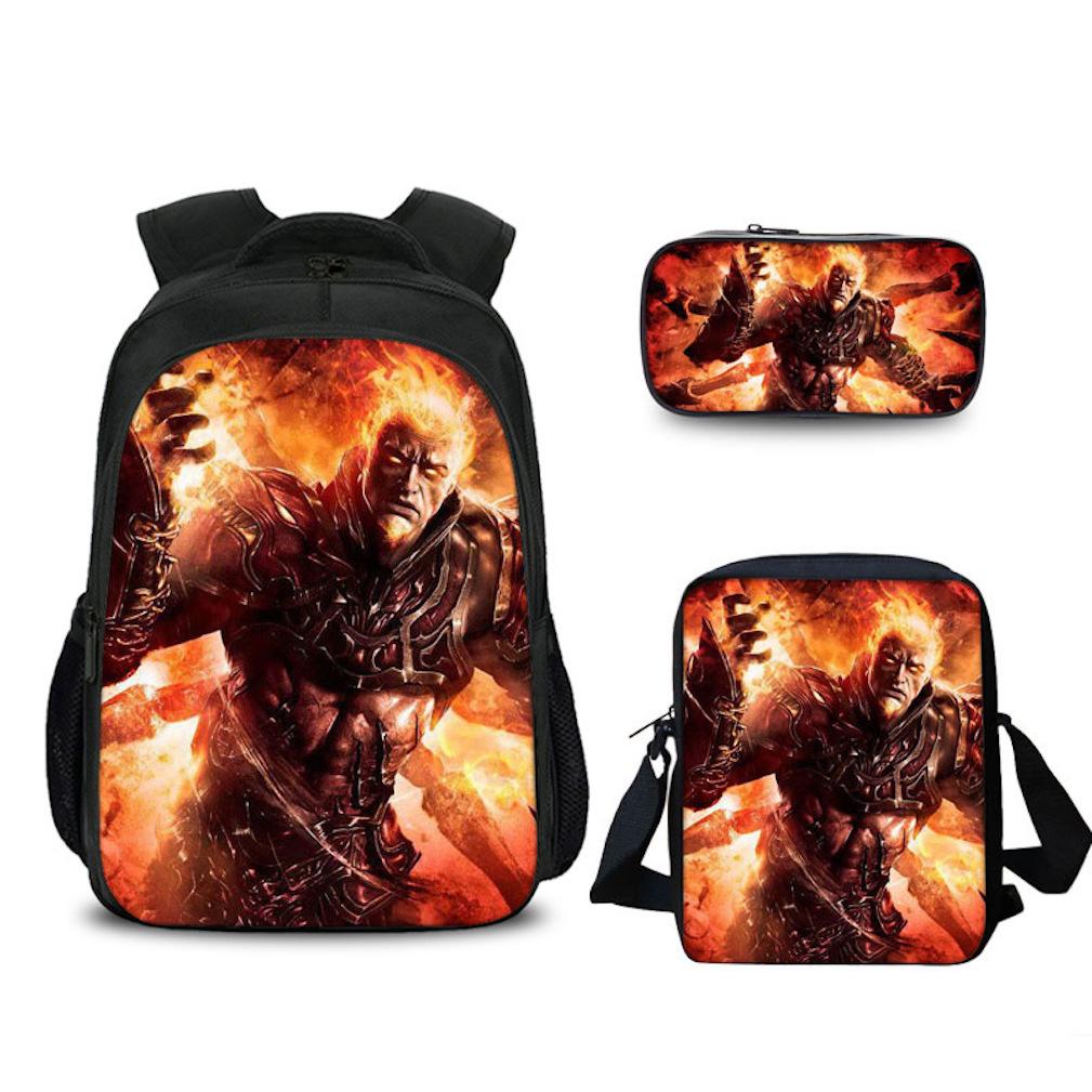 Conjunto De Bolsas Para Laptop, Mochila Gods Of Wars, Mensageiro E Bolsa Para Lápis