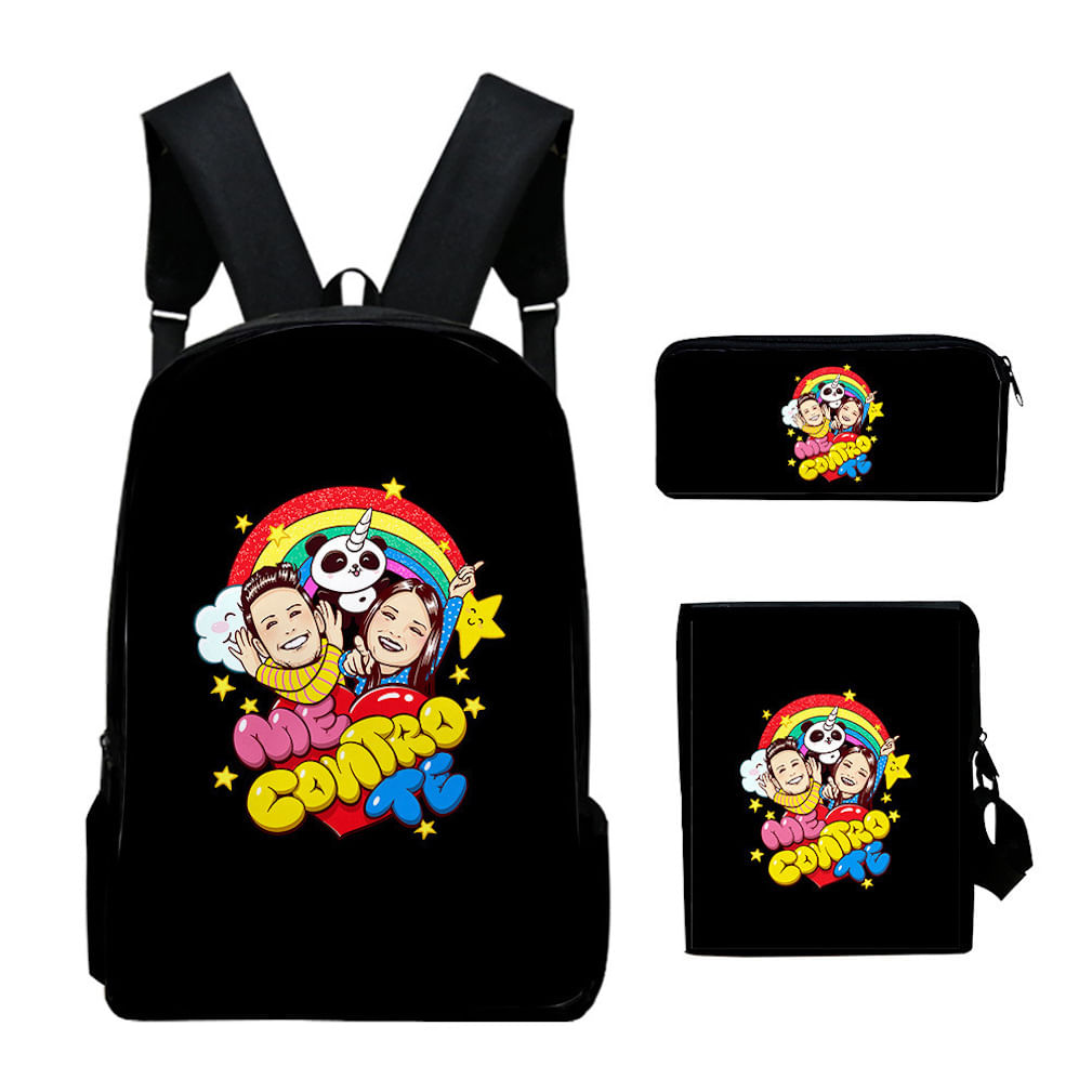 Conjunto De Mochilas Anime School, 3 Peças Mes Controls Tes Satchel Kids