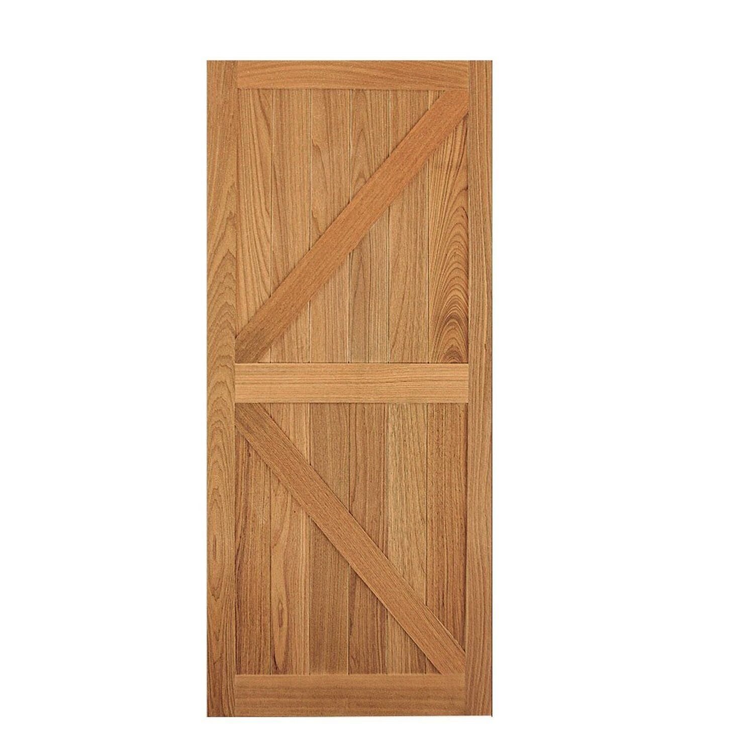 Porta De Madeira Maciça Tauari 210x92x3,3 Celeiro Jomadi Natural