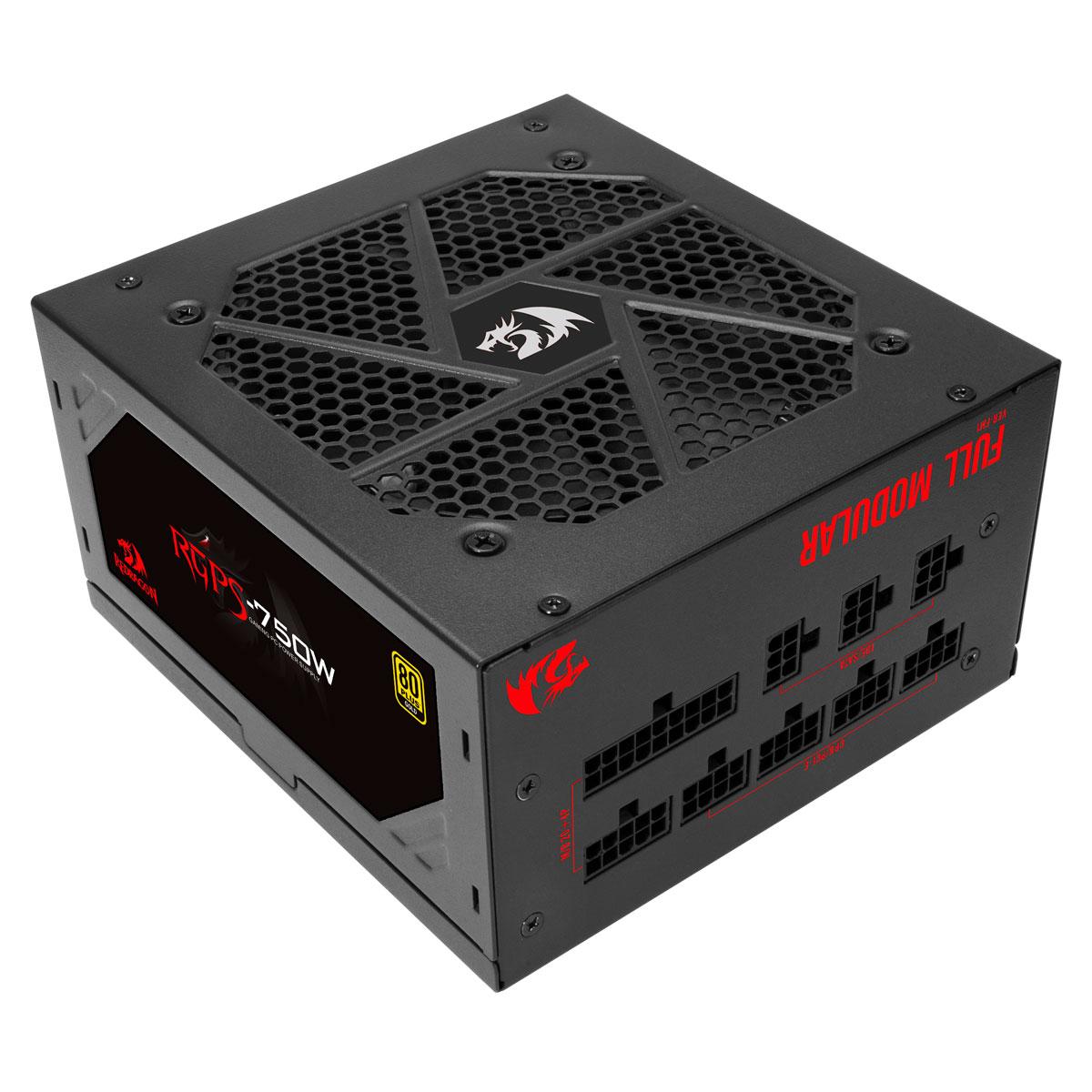 Fonte 750w Redragon Gc-ps006-1 - Pfc Ativo - Eficiência 90% - 80 Plus Gold - Full Modular