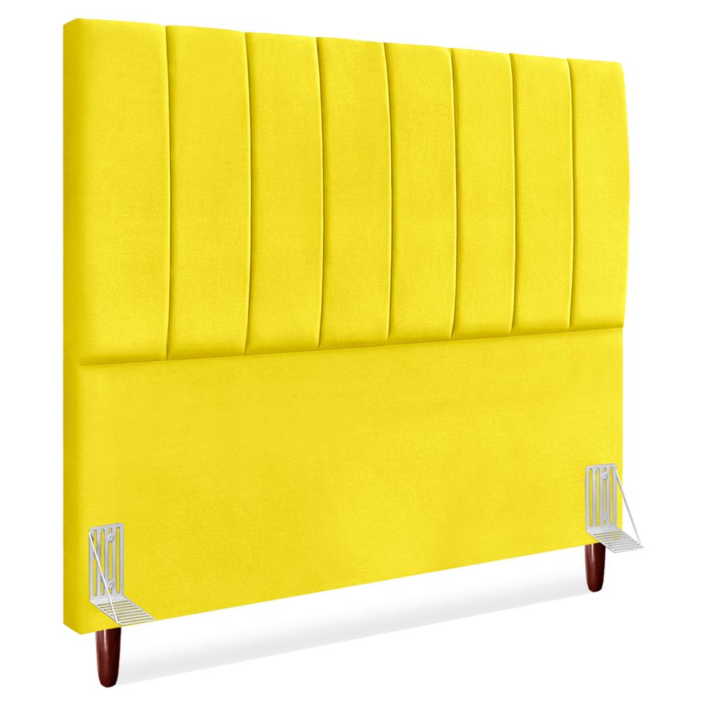 Cabeceira Queen 160 Cm Com Frame Carla Suede Amarelo Artte