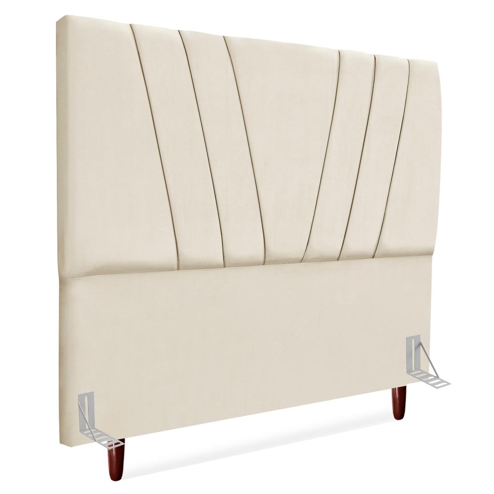 Cabeceira Casal 140 Cm Com Frame Belgica Suede Bege Artte
