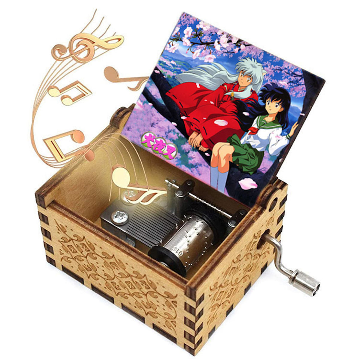 Manivela Com Tema De Anime Music Box Inuyashas Wood Com Música