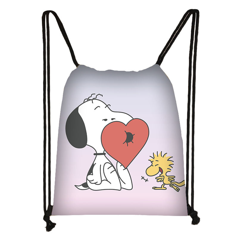 Bolsa Com Cordão, Bolsa De Ginástica Snoopys Anime String Swim Para Escola