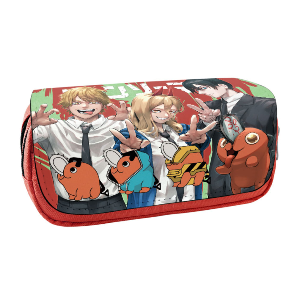 Estojo De Lápis Cartoon Anime Chainsaws Mans Large Capacity