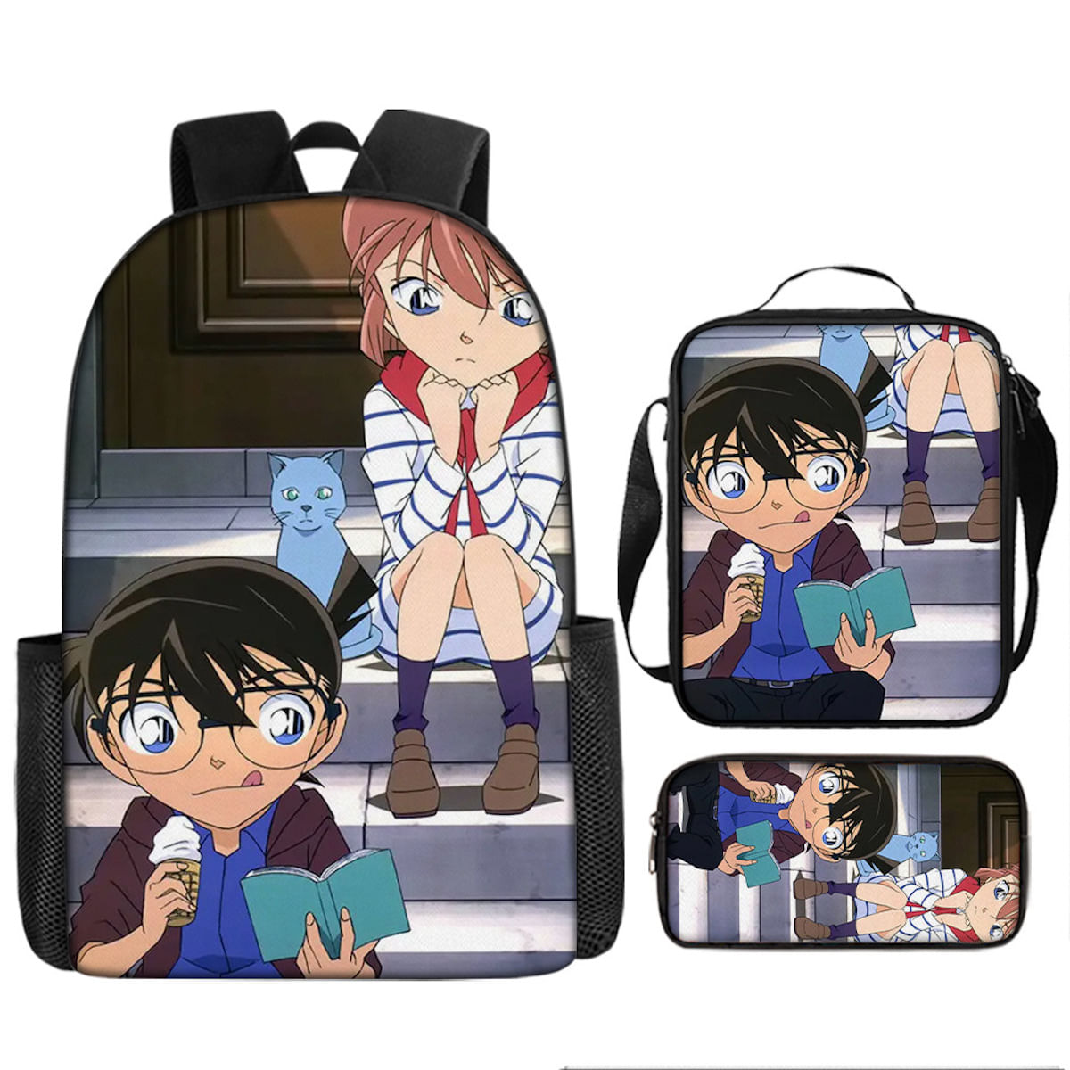 Conjunto De Mochilas Detetive Conan Edogawa Conan Cartoon Kids