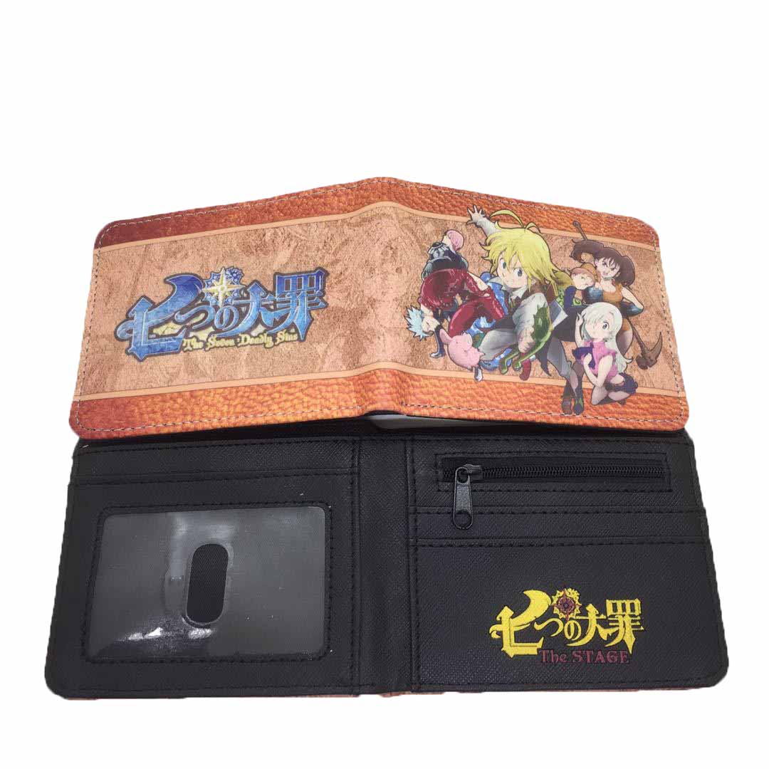 Carteira Seven Deadly Sins Anime Characters Slim Bifold Pu