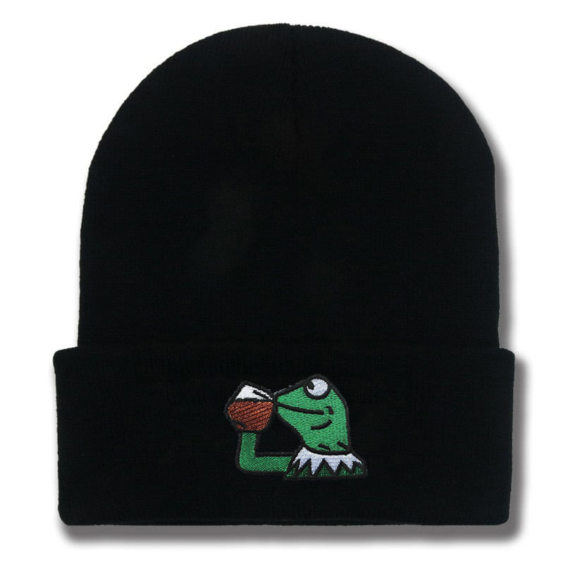 Chapéu De Malha Frogs Anime Winter Beanie Soft Ski Para Adultos