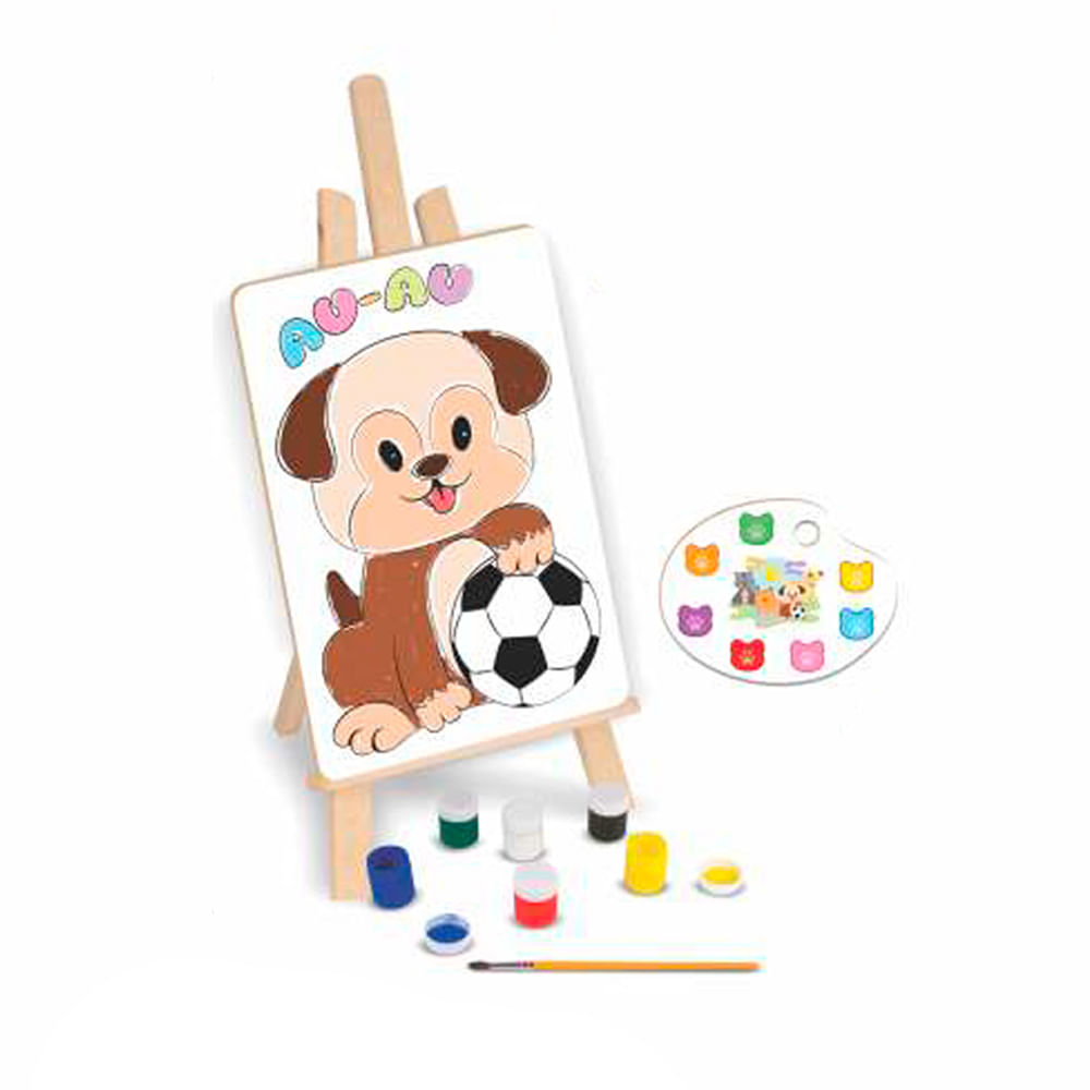 Kit De Pintura Com Cavalete Pets Nig Brinquedos
