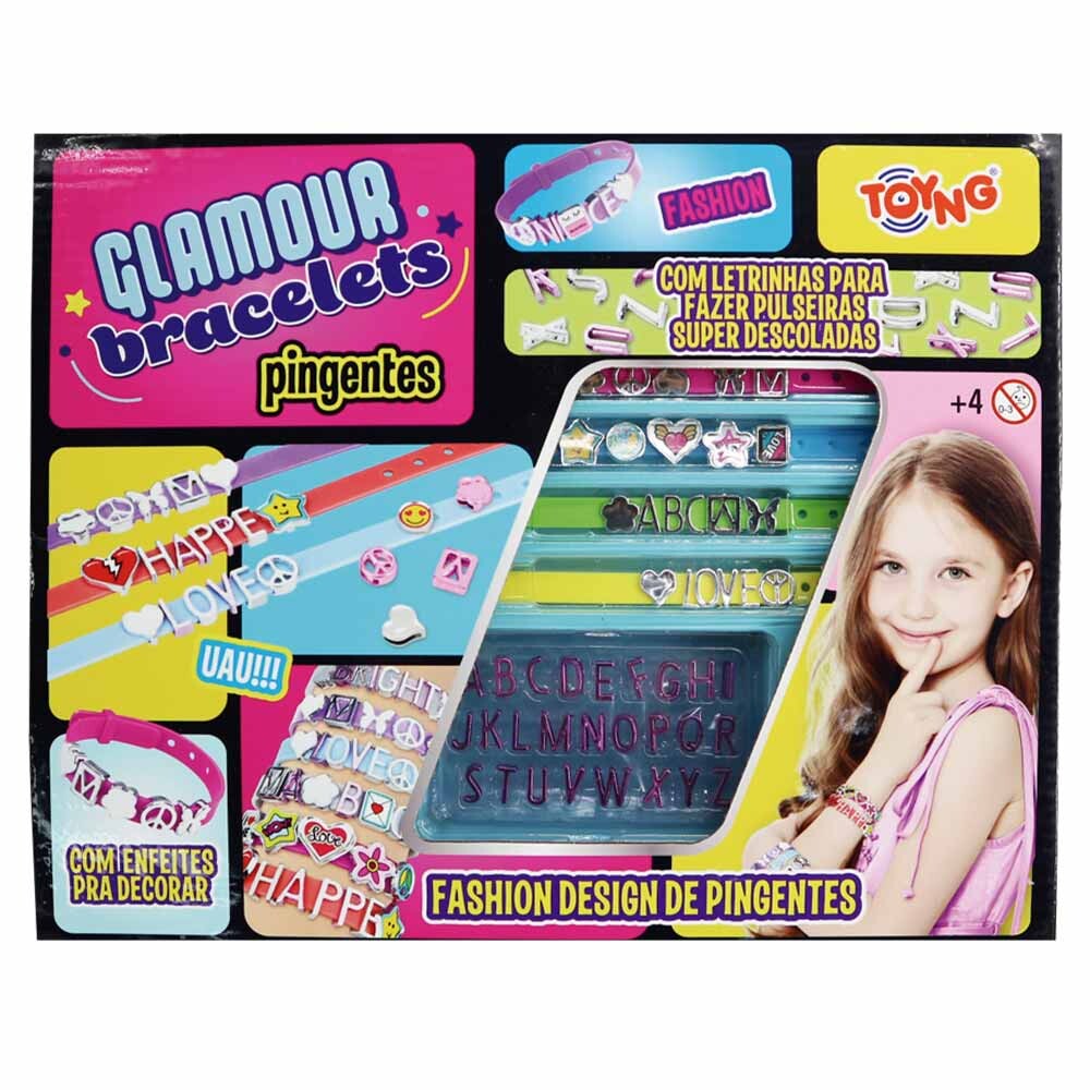 Kit Infantil Glamour Bracelets Pulseiras Com Letras Toyng