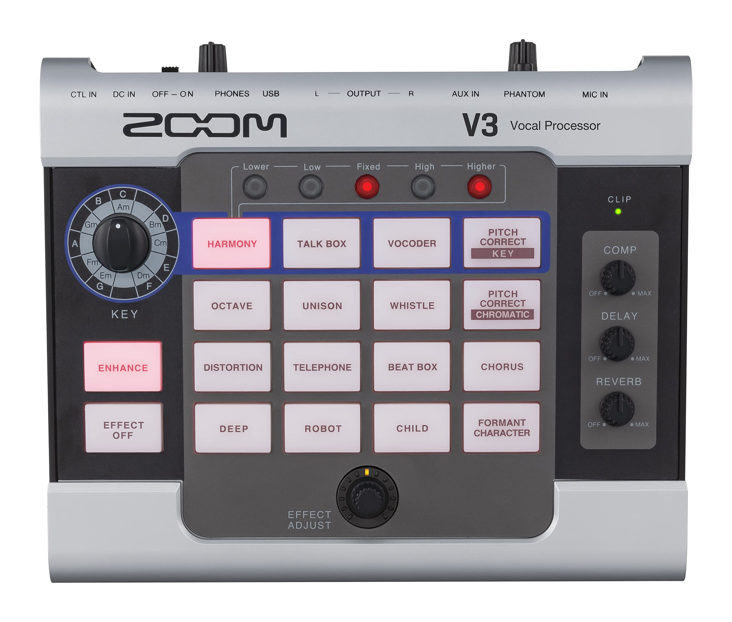 Processador Vocal Zoom V3 Harmony: Efeitos De Correção De Tom