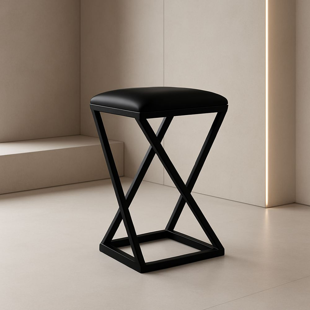 Banqueta Z 80 Cm Banco Cozinha Corino Bistrô Ferro Balcão