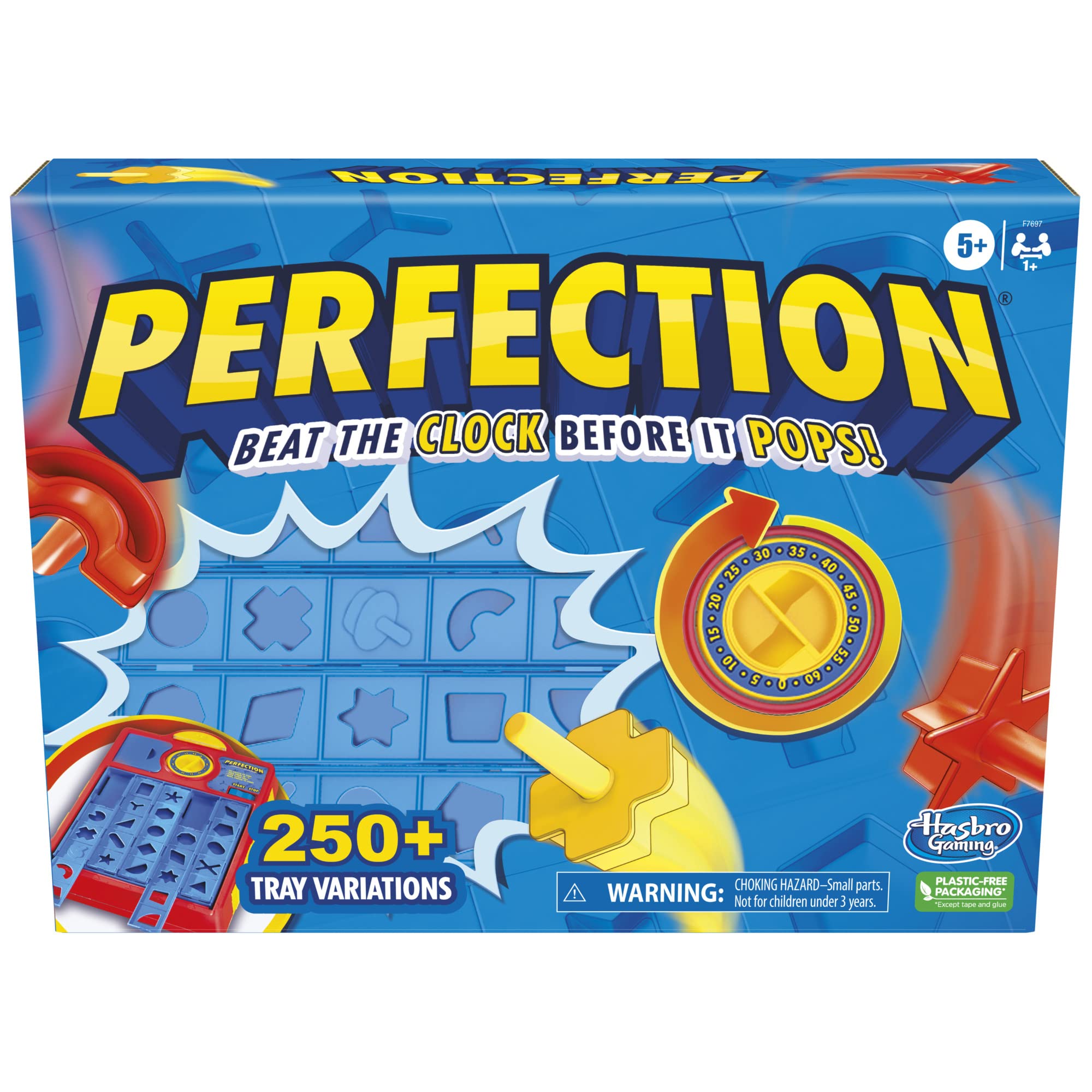 Jogo Hasbro Gaming Perfection Para Crianças De 5 Anos Ou Mais Com Mais De 250 Pentes