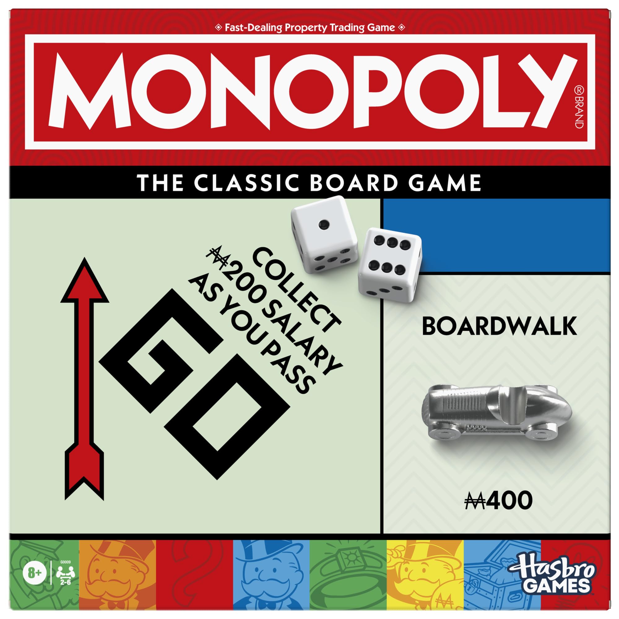 Jogo De Tabuleiro Monopoly Classic Com Bandeja De Armazenamento Para Maiores De 8 A 6 Jogadores