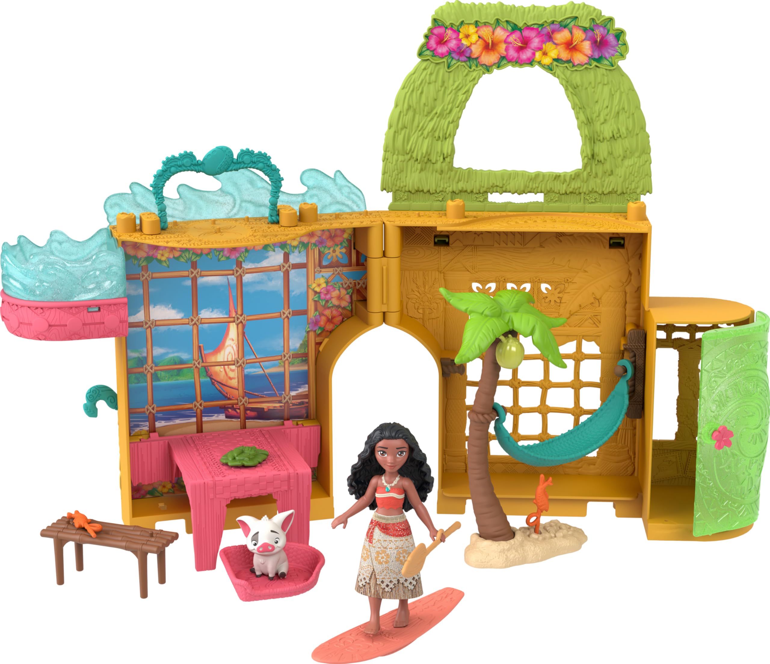 Casa De Bonecas Mattel Disney Princess Moana Com Boneca Moana E Acc