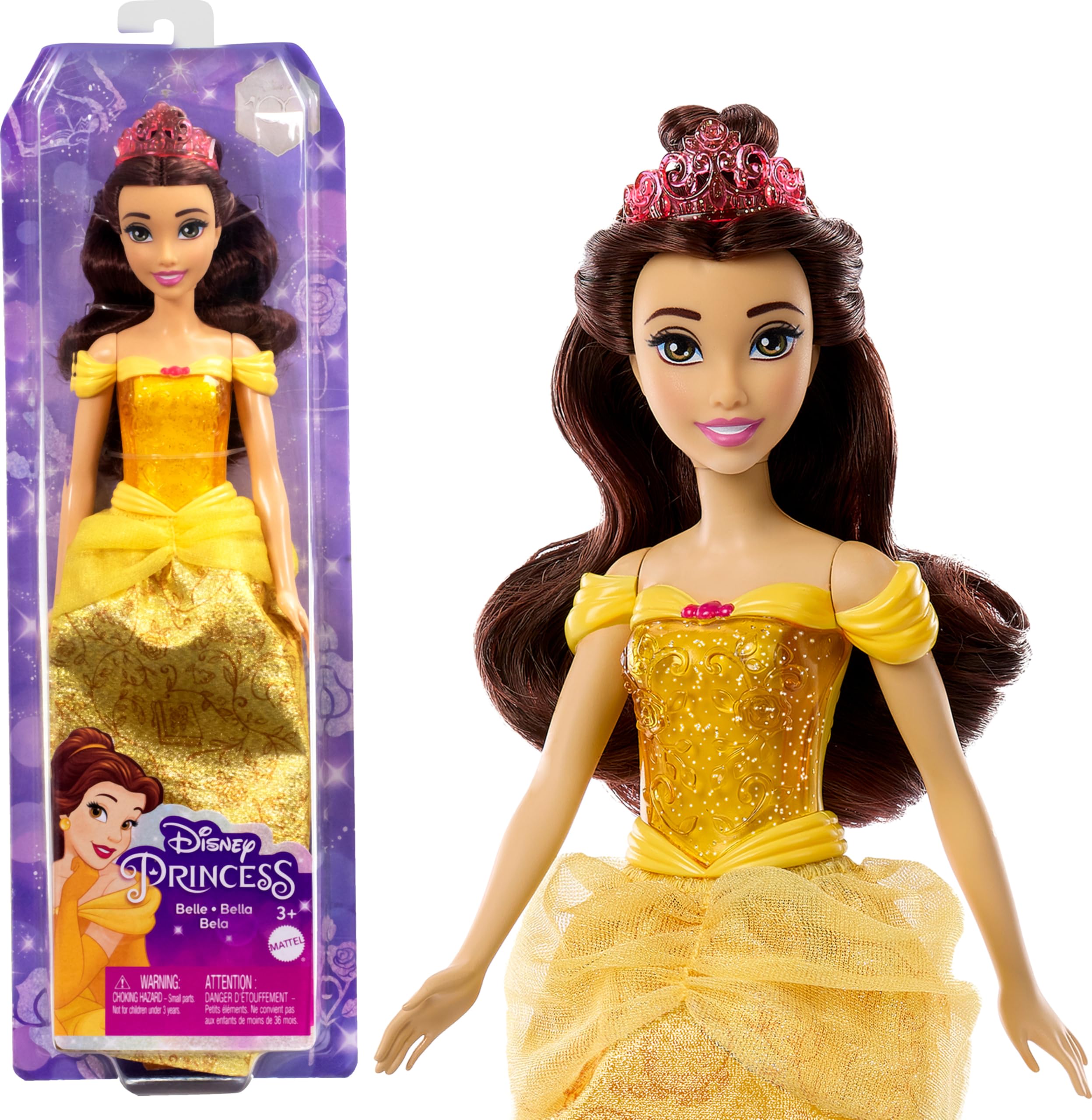 Boneca De Moda Mattel Disney Princess Belle Com Tiara