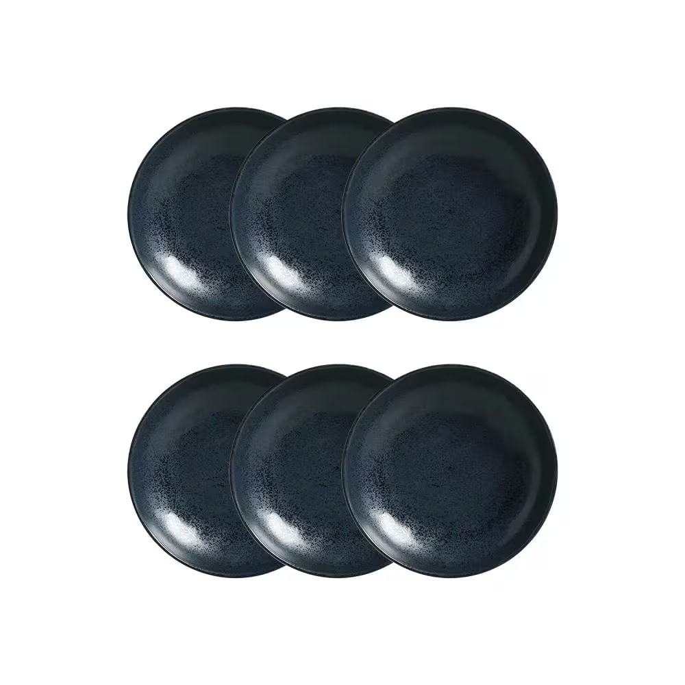 Conjunto 06 Pratos Fundos Stoneware Bio 830ml Azul Night Blue Porto Brasil